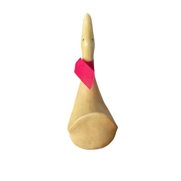 VTG Wood Duck Figurine Metal Feet 7.5" Tall Rustic Cottagecore Cabin Décor - Picture 4 of 5